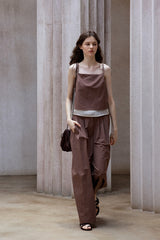Pleated Wide-Leg Casual Pants