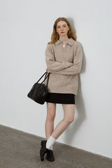 Seagull Neck Pullover Sweater