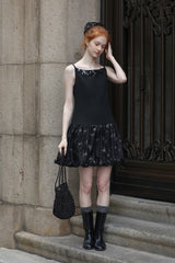 Beaded Spliced Slip Dress
