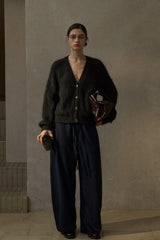 Loose V-Neck Knit Cardigan