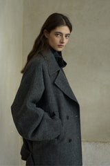 Large Lapel Double-Breasted Reversible Jacket