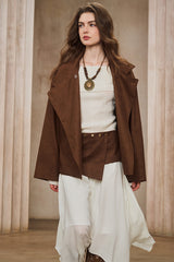 Stand-Up Collar Cropped Trench Coat