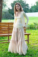 Strappy Drape Long Skirt