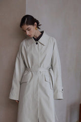 Textured Tunic Long Trench Coat