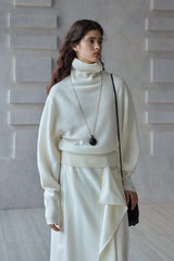 Relaxed Batwing Turtleneck Sweater