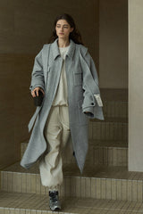 Hooded Lapel Loose Long Coat