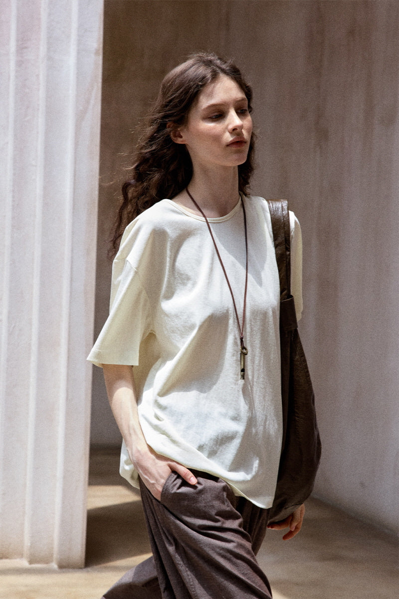 Cross-Cutout Relaxed T-Shirt