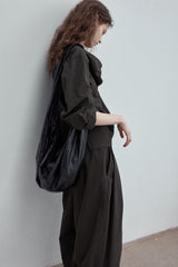 Swing Collar Long-Sleeved Top