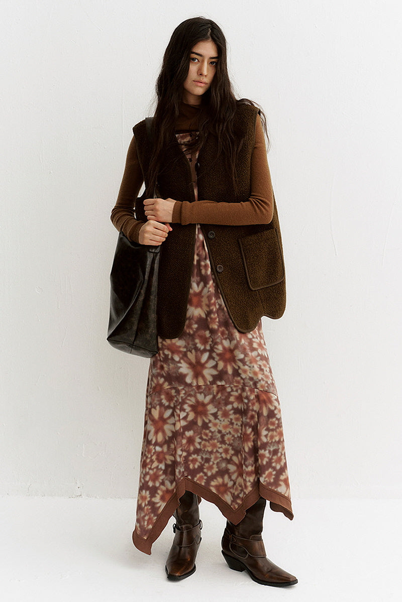 Asymmetric Hem Slip Dress