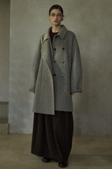 Double Placket Stand-Up Collar Woolen Jacket