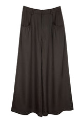 Pleated Wide-Leg Slacks
