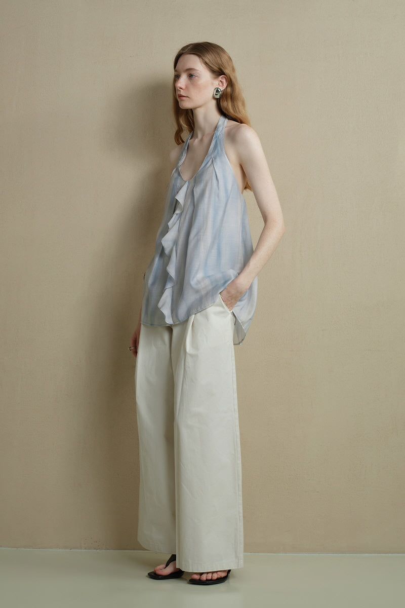 Ruffle Halterneck Loose Top