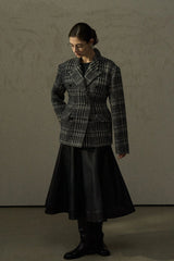 Gun Lapel Check Reversible Wool Jacket