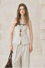 Wide-Leg Stripe Pants
