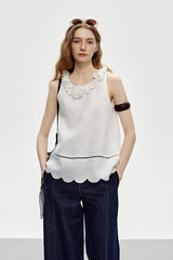 Three-Dimensional Petal Vest Top