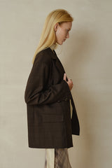 Asymmetrical Front Slit Blazer