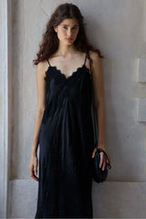 Wrinkled Lace Camisole Dress