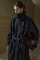 High-Neck Double-Breasted Reversible Coat