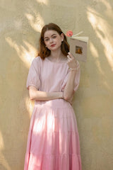 Lazy Gradient Pink Cake Dress