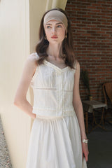 Vintage Rose Embroidery Cropped Vest