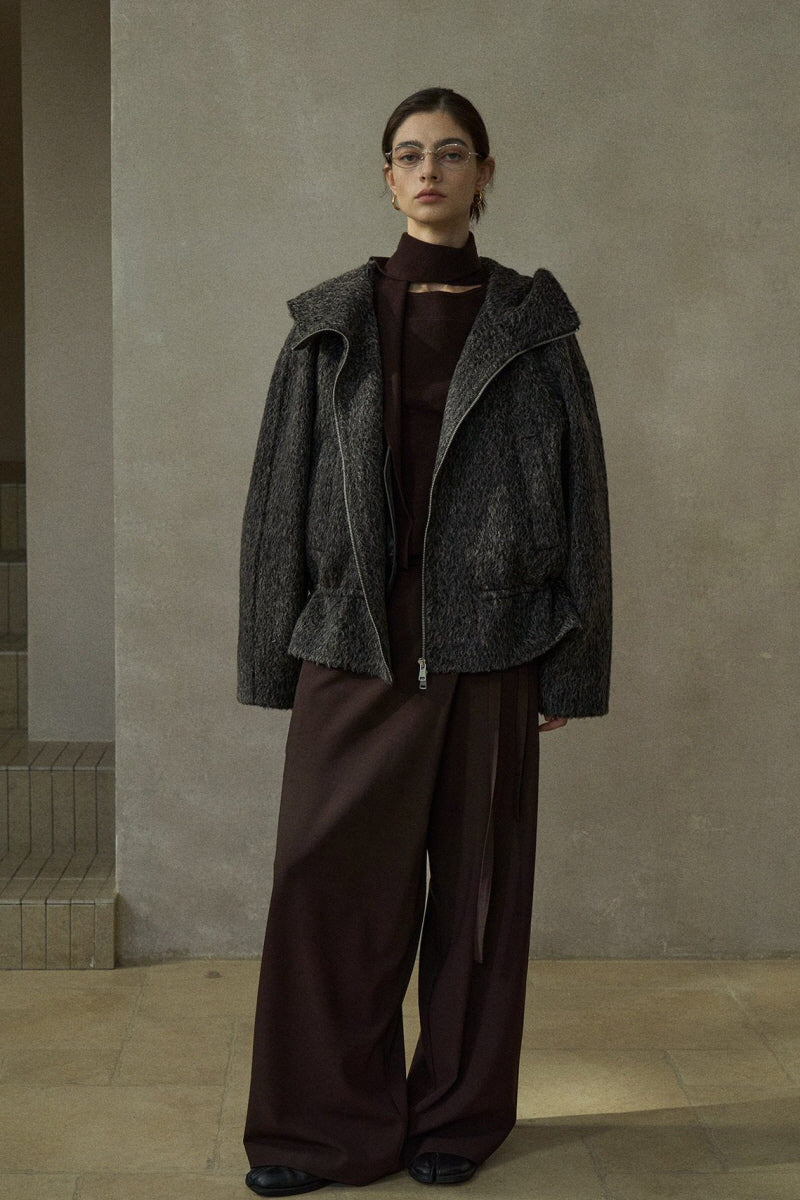 Reversible Hooded Open-Placket Jacket