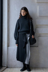 Asymmetric Layered Wrap Skirt