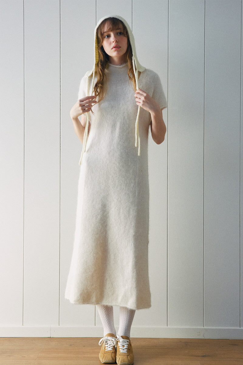 Semi-High Neck Slim Long Seamless Maxi Dress