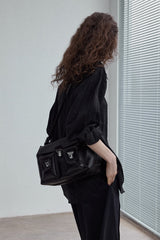 Loose Textured Long-Sleeve Shirt