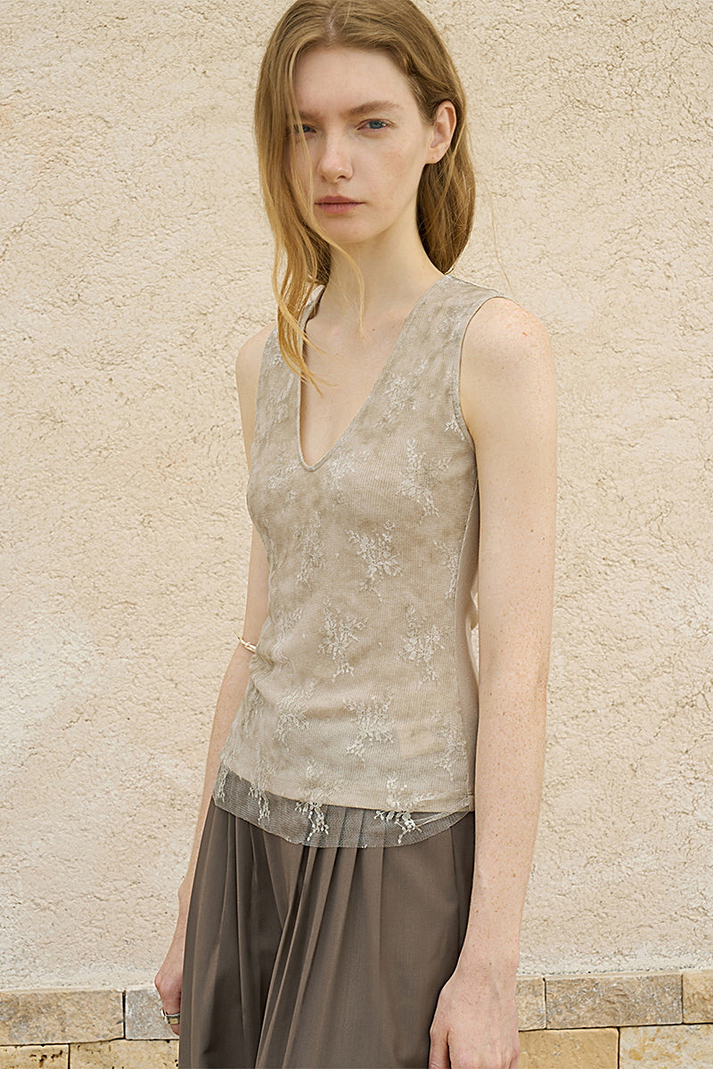 Vintage Layered Oval Neck Vest