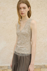 Vintage Layered Oval Neck Vest