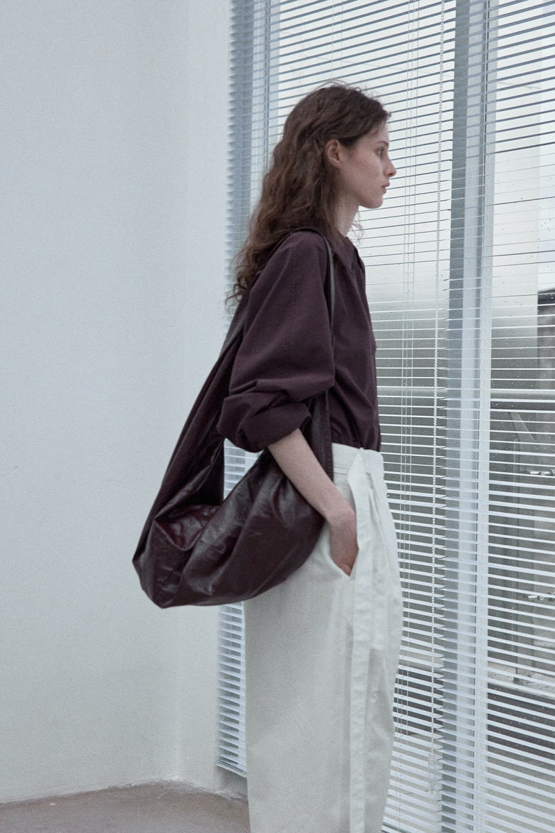 Lace-Up Pullover Bat Sleeve Shirt