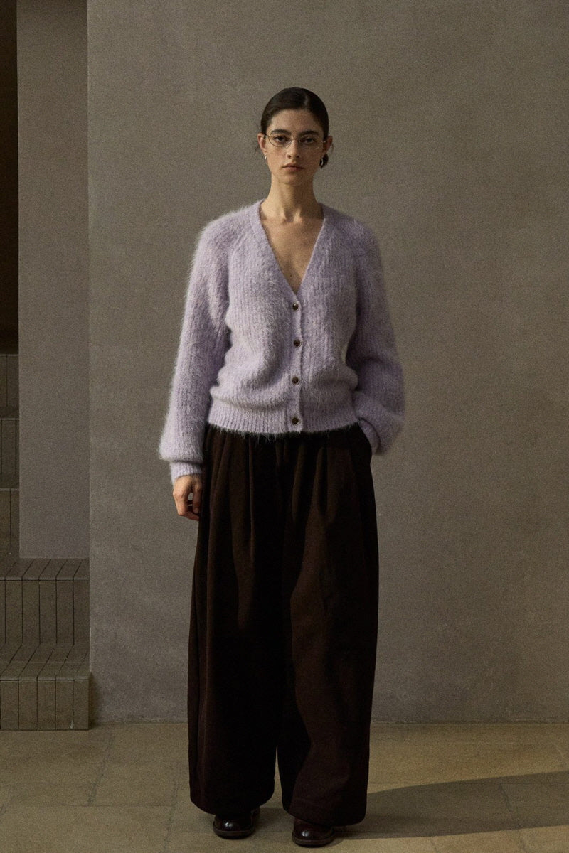 Loose V-Neck Knit Cardigan