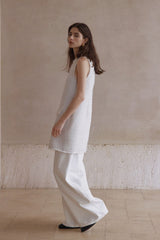 Raw Edge Crew Neck Dress