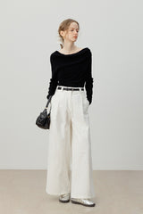 French One-Shoulder Swing Knit