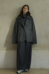 Large Lapel Double-Breasted Reversible Jacket