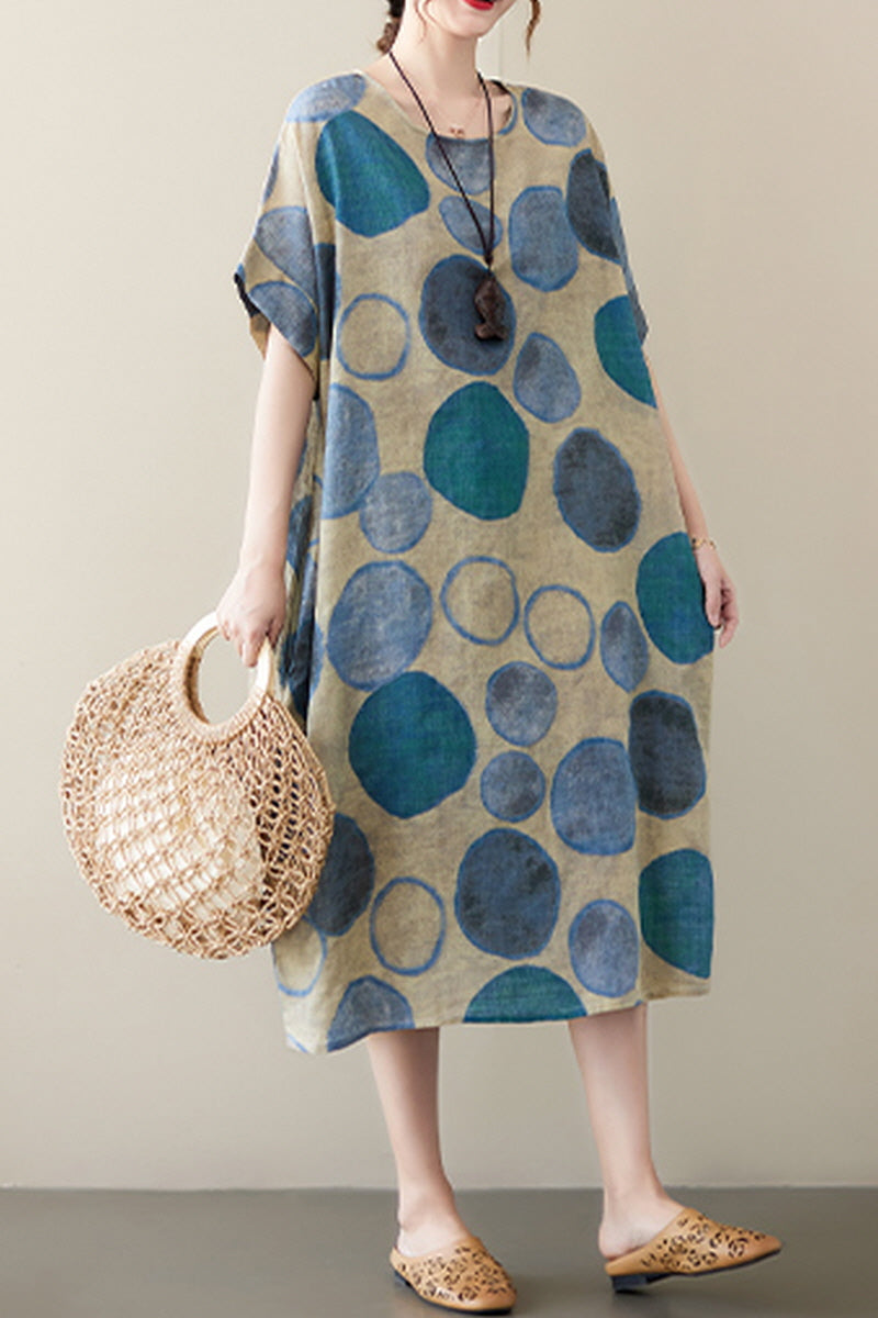 Polka Loose Linen Dress