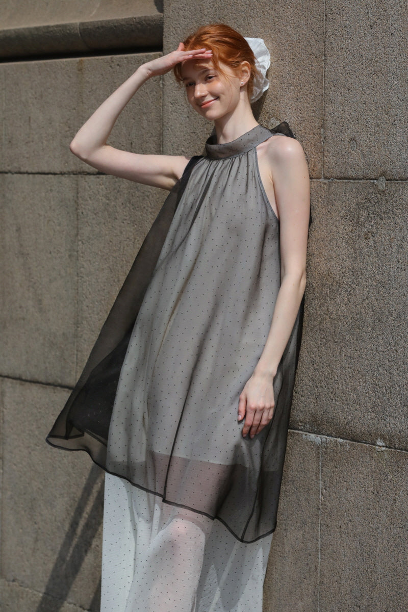 Halterneck Tie A-Line Dress