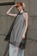 Halterneck Tie A-Line Dress
