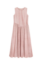 Pleated Sleeveless Flare Dress