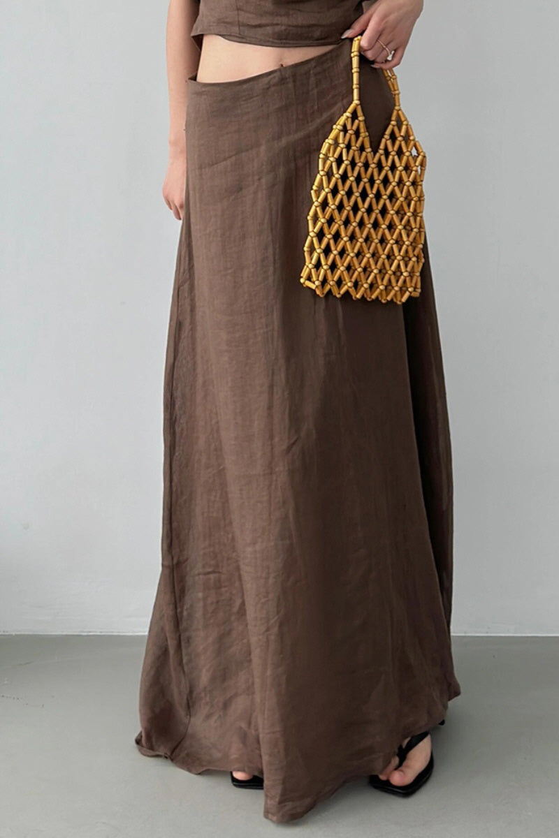 Retro High-Waist Draped Skirt