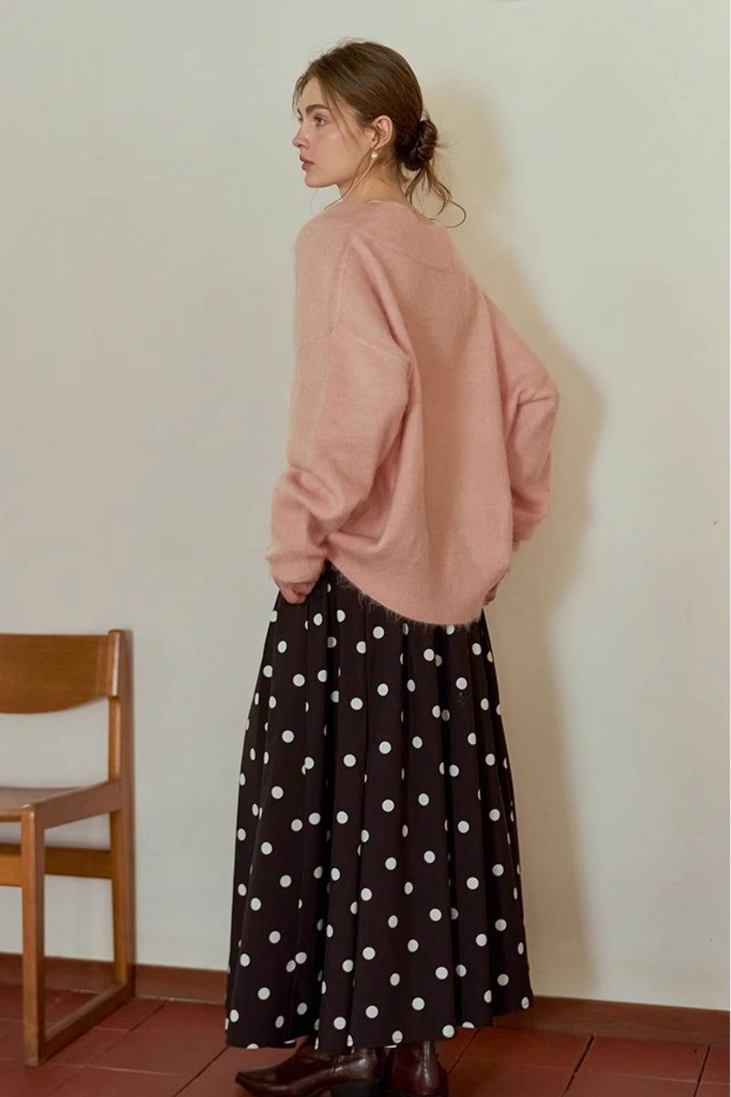 V-Neck Loose Fit Knit Top