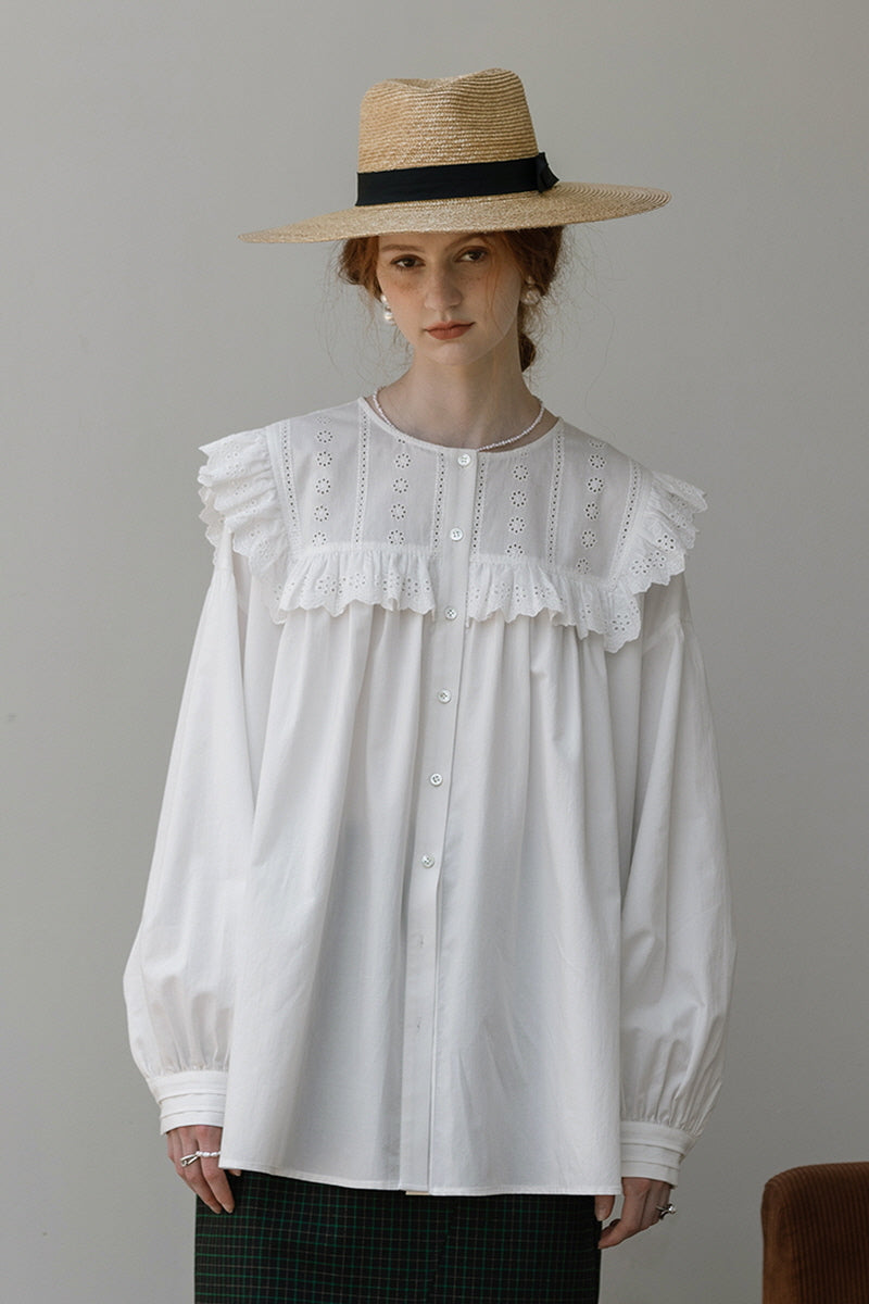 Fly Sleeve Cutout Panel Long Shirt