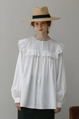 Fly Sleeve Cutout Panel Long Shirt