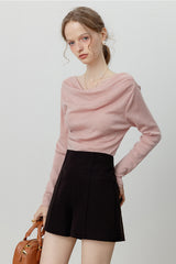 French One-Shoulder Swing Knit