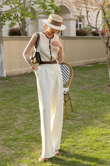 Straight Wide-Leg High-Waist Pants