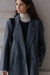Reversible Tweed Long Duffle Coat