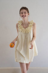 Three-Dimensional Lace Collar Puffy Dress