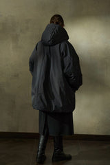 Oversized Hooded Stand Collar Parka Jacket