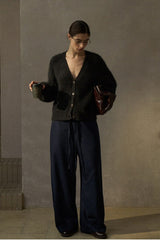 Loose V-Neck Knit Cardigan