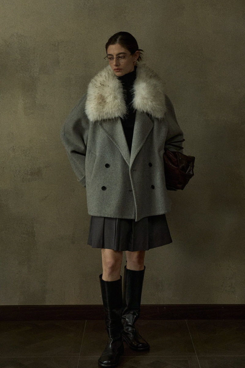 Reversible Statement-Collar Loose Jacket